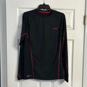 Under Armour Black and Red Long Sleeve Shirt